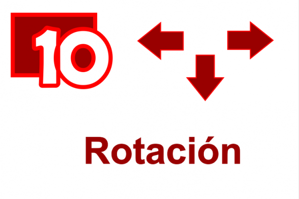 Número 10 y texto rotación