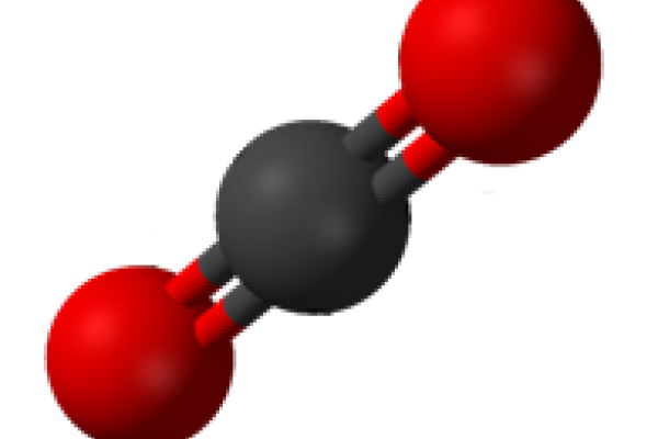 Modelo de molécula de dióxido de carbono