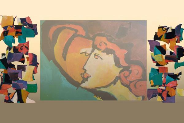 Obra de Chagall en la que hay una pareja de mujer y hombre besándose.