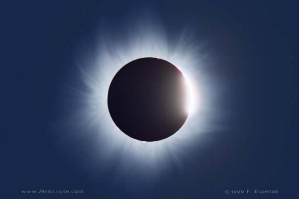 El "anillo de diamantes" se observa justo al comenzar el eclipse total de Sol - Turquía 11 de agosto de 1999 - Fred Espenak