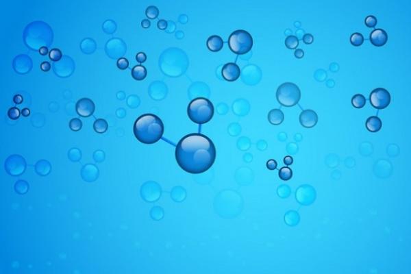 Representación artística de moléculas de agua