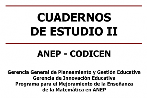 Texto que dice Cuadernos de estudio II, Anep codicen.