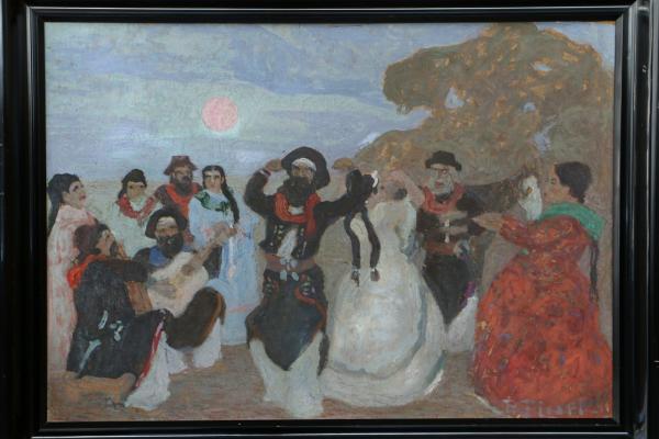 Pedro Figari (Montevideo 1861-1938): "Cielito" (óleo sobre cartón 48 x 68 cm)