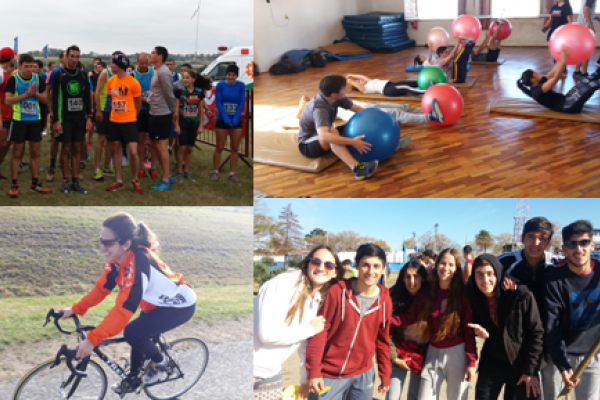 Collage de fotos de actividades físicas. 