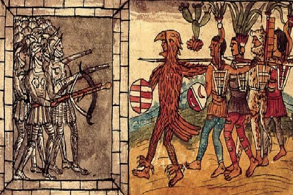 Indígenas americanos luchando contra los conquistadores