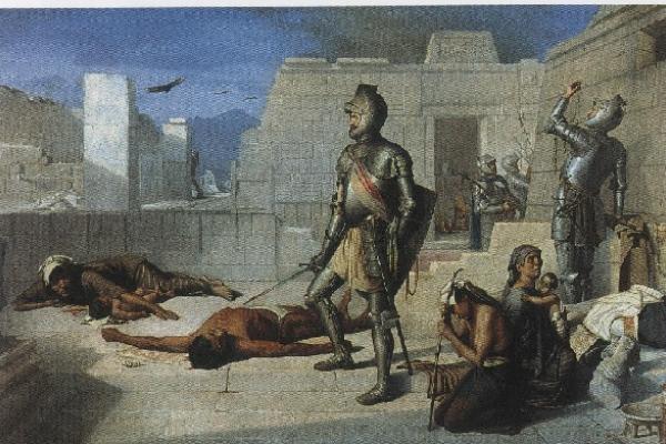Conquistadores españoles e indígenas