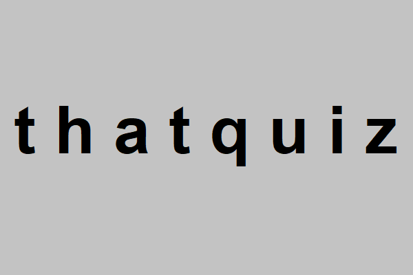 texto negro sobre fondo gris que dice thatquiz
