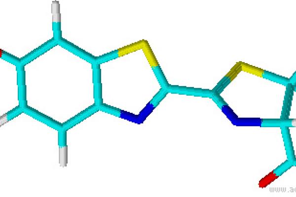 Representación de la estructura 3 D de la luciferina