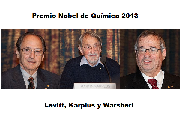 Imagen de tres laureados con el Premio Nobel en el 2013 en Química