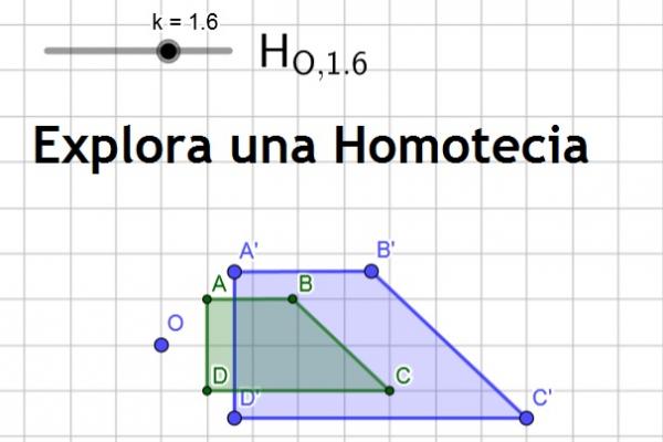 Cuadriláteros sobre cuadrícula con leyenda: Explora una Homotecia