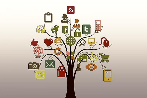 Imagen alegórica de las redes sociales virtuales