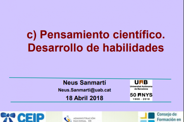 Diapositiva inicial utilizada por Neus Sanmmartí en el taller. 