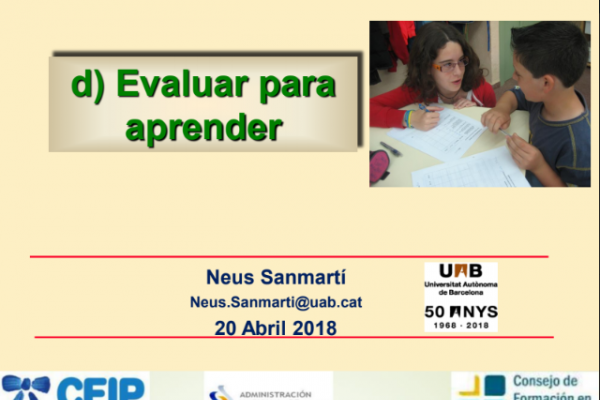 Diapositiva inicial utilizada por Neus Sanmmartí