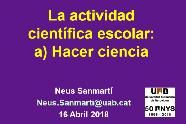 Diapositiva inicial utilizada por Neus Sanmmartí en el taller. 