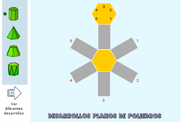 Un desarrollo posible del prisma de base hexagonal