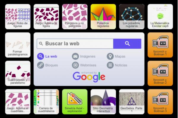Captura de pantalla del sitio de symbaloo de geometría