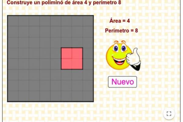 polimino de perímetro 8 y área 4