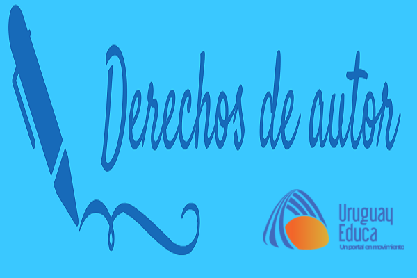 Imagen con fondo azul que dice: Derechos de autor.