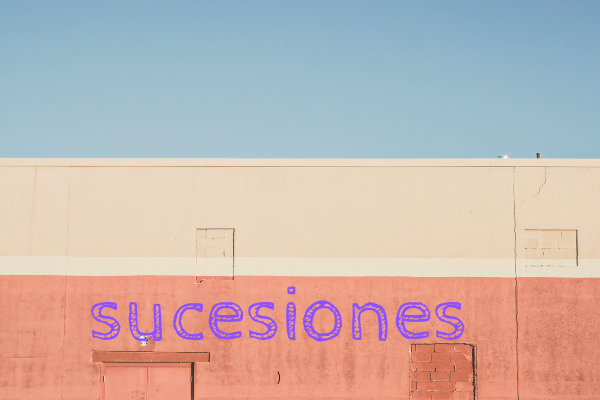 cuadro en tres colores con la palabra sucesiones