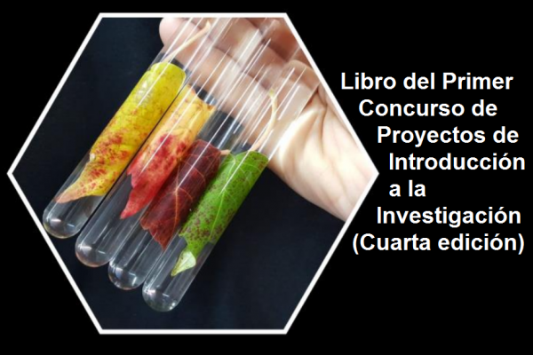 Carátula del cuarto libro, contiene su título y una imagen de tubos de ensayo.
