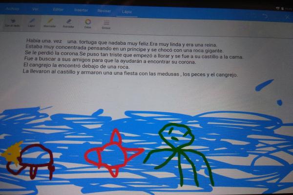 Escritura con tablet.