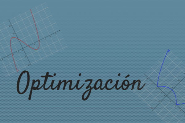 Contiene una leyenda que dice optimización y gráficas de funciones