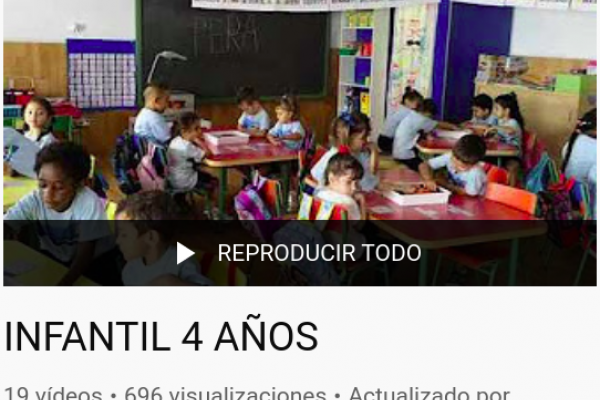 Portada de la lista de reproducción de videos de nivel inicial 4 años.