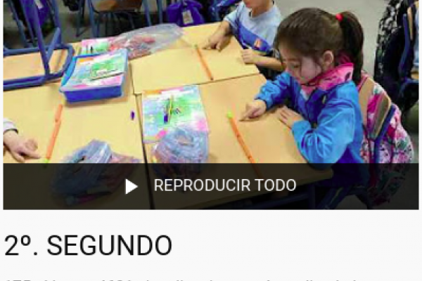 Portada de la lista de reproducción de videos de segundo grado.