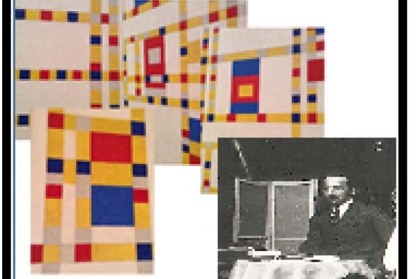 Collage con obras de Mondrian