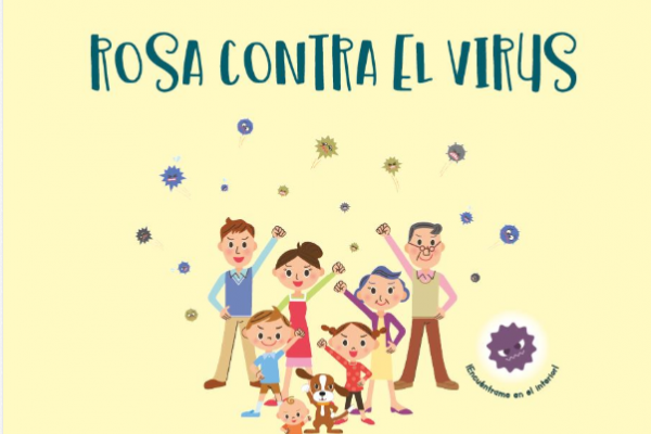 Rosa contra el virus.