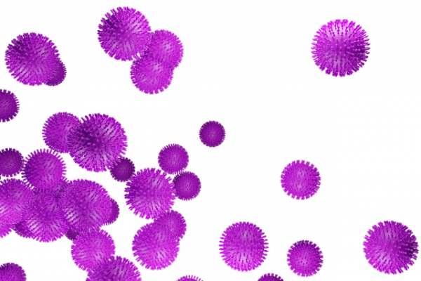 Representación de varios virus COVID-19