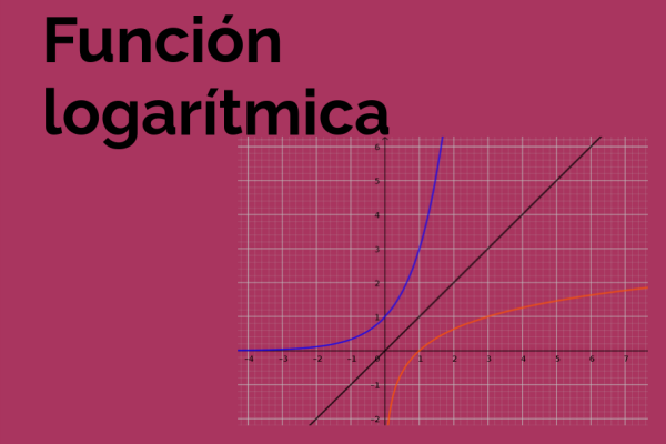 Contiene una leyenda " función logarítmica " , y un gráfico de la función logarítmica y la exponencial.