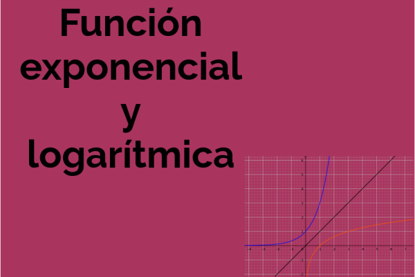 Contiene una leyenda " función exponencial y logarítmica " , y un gráfico de la función logarítmica y la exponencial.