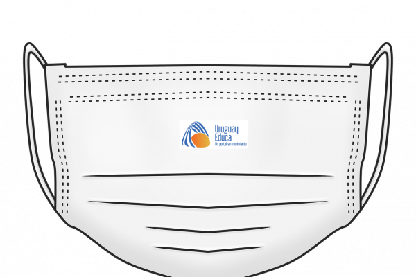 Tapabocas con el logo de Uruguay Educa