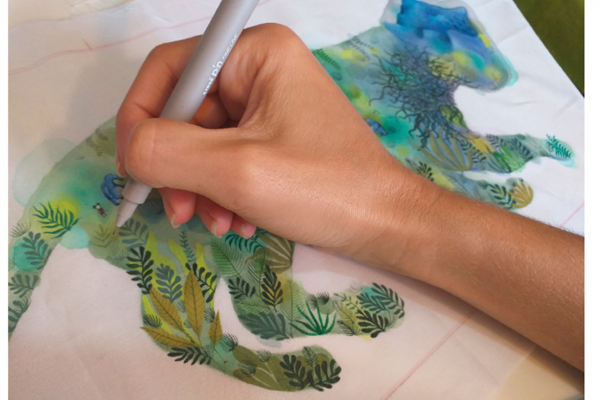 Imagen de Natalia Cardozo ilustrando un animal