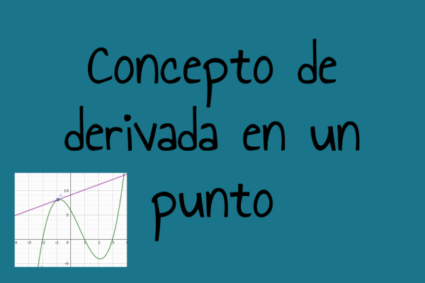 Contiene una leyenda: "Concepto de derivada en un punto"  y una imagen una función y una recta tangente.