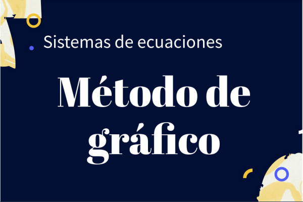 Contiene dos leyendas:"Sistemas de ecuaciones" , Método de gráfico.