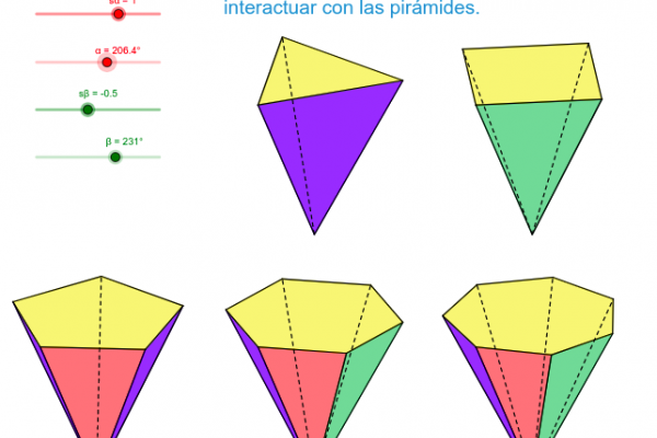Pirámides con base de 3, 4, 5, 6 y 7 lados.