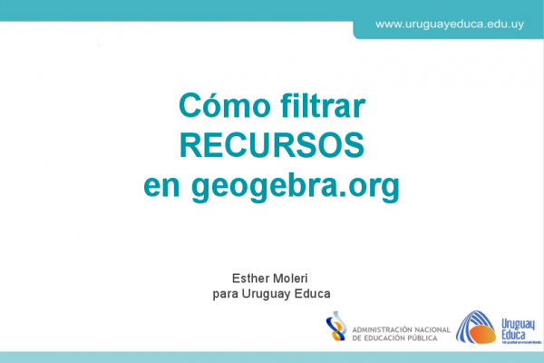 Portada con el titular cómo filtrar recursos en geogebra.org