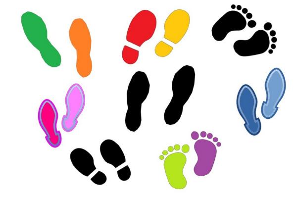 Imagen huellas de colores