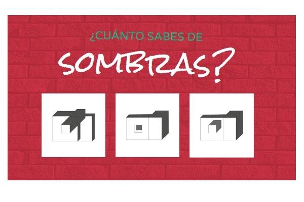 texto y proyecciones horizontales con sombras