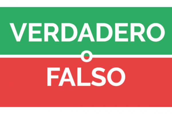 texto "verdadero o falso" sobre fondo de color