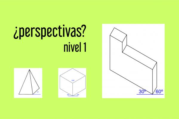 pirámide, cubo y prisma L representados en diferentes perspectivas