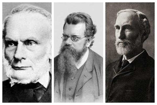 Fotografías de Clausius, Boltzmann y Gibbs