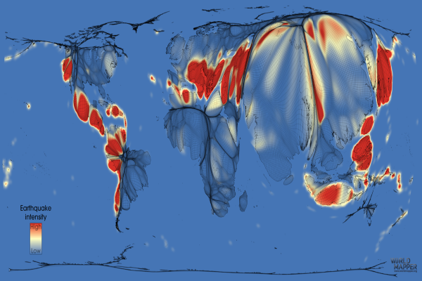 Cartograma: "Riesgo de terremoto"