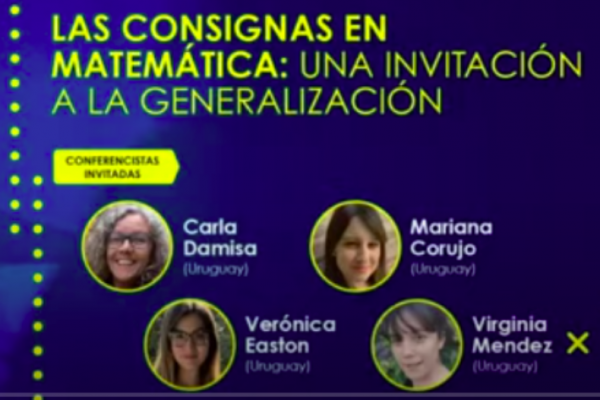 carátula del evento titulado las consignas en Matemática, una invitación a la generalización