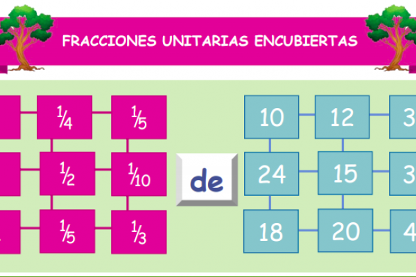 Fichas del juego con fracciones