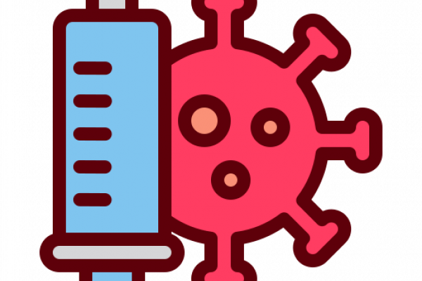 Ícono de virus y jeringa