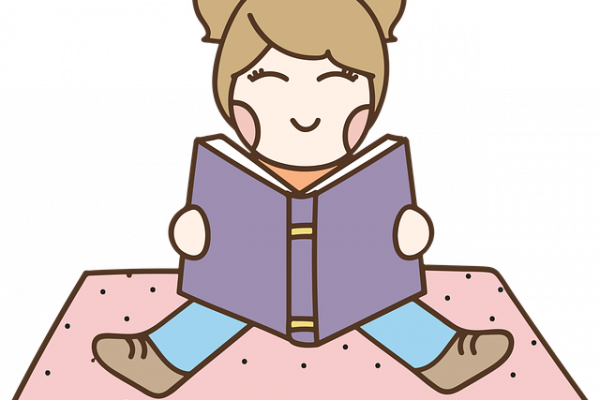 imagen dibujada de niña leyendo