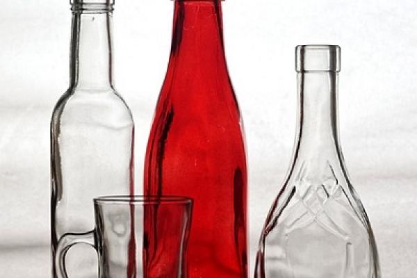botellas de vidrio